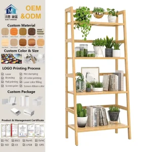 4 Tier Bamboo Ladder Shelf and Plant Stand