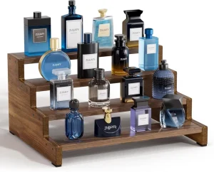 4-Tier Wooden Cologne and Perfume Display Stand