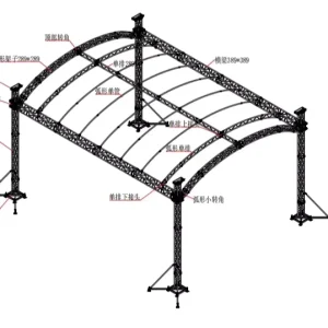 400*400mm Aluminum Roof Truss System Lighting DJ Equipment Aluminum Metal Span Canvas PVC Canopy Arc Roof Truss