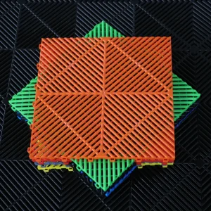 400x400mm Anti-Slip Indoor Car Wash Workshop Drainage Floor Mat with Splicing Grid Plate