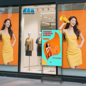 43 Inch 2500 Nits High-Brightness Ultra-Thin Window-Facing Display Advertising Screen Floor-Standing One-Sided Poster Display