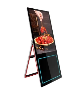43-Inch Ultra-Thin Foldable Digital Advertising Poster Floor Stand with Cloud-Based CMS