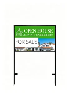 46×24.4 Inches Anti Corrosion Powder Coated Black Angle Iron Frame Sign Stand Rustproof Steel Display Holder for Outdoor Use