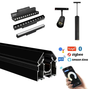 48V Magnetic LED Track Rail Stretch Ceiling Recessed Embedded Linear System COB Aluminum Commercial Indoor Dimmable