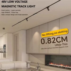 48V Ultra Slim 8mm Smart Zigbee Adjustable White Magnetic Track Spotlight
