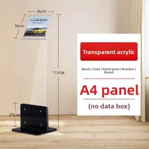 4S Store Vehicle Parameter Sign A4 Acrylic Billboard Shopping Mall Standing Movable Assembled Auto Show Price Display Rack