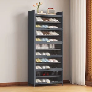 5-Door Shoe Storage Cabinet Large Capacity Metal Shoe Rack Shoe Storage Rack Metal Shoe Rack Organizer for Home Bedroom Entrance