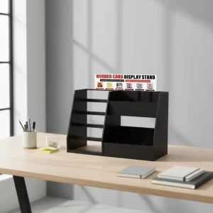 5 Layer Card Storage Containers Storage Boxes Wooden Display Stand Wooden Stand Graded Wooden Card Case Divider Rack