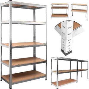 5-Layer Metal Steel Warehouse Racking Shelves for Garages Workshops and Warehouses