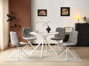 5 Piece Round Dining Table Set for Home