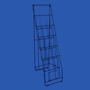 5 Slots Compartments Iron Steel Wire Frame Holder Floor Standing Public Advertisement Brochures Exposition Metal Foldable Rack