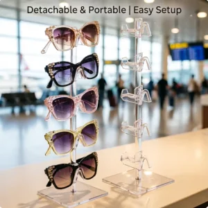 5 Tier Acrylic Sunglass Stand Clear Countertop Eyewear Display Riser Durable Retail Merchandising Organizer For Stores