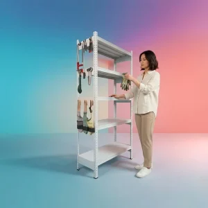 5-Tier Heavy Duty Galvanized Steel Rivet Rack Shelving Unit for Home Garage
