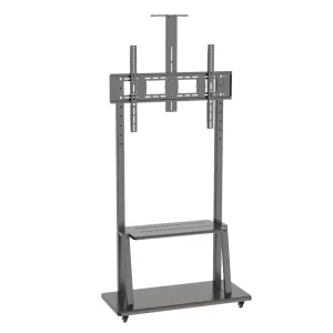 55-100 Inch LCD LED TV Floor Stand Wheeled TV Cart 150kg Load Capacity VESA Mount C1800