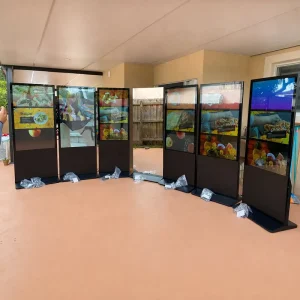 55-Inch Digital Signage Kiosk Totem LCD Touch Screen Indoor Wi-Fi Floor Stand