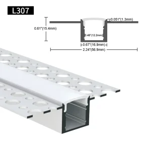 56.9*15.4Mm Plasterboard Recessed Linear Strip Light Alu Channel Heat Sink Drywall Gypsum Wall Plaster in Aluminium LED Profil