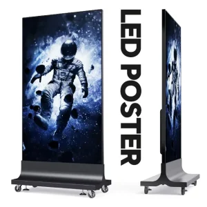 560mm x 1890mm P1.75 P2.19 P2.59 Floor-Standing Movable LED Poster Display Panels