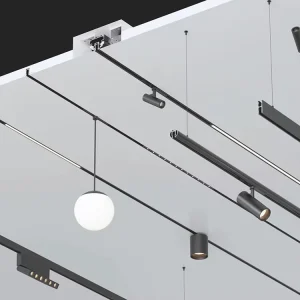 5mm Ultra-Slim Aluminum Magnetic Track Rail Embedded Recessed Surface or Pendant Mounted