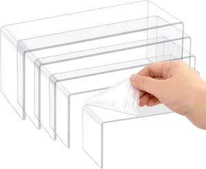 5pcs Large Clear Acrylic Retail Desktop Display Racks for Durable Cupcake Stand Dessert for Showcase Store Shelf