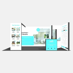 6*3M Portable Exhibition Booth SEG Fabric Light Box Backwall Display Modular Trade Show Stand With Counter and Graphic Wall