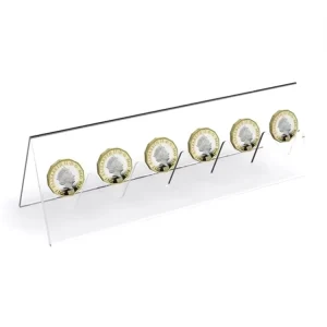 6-Coin Desktop Display Stand, Clear Acrylic Collector Holder
