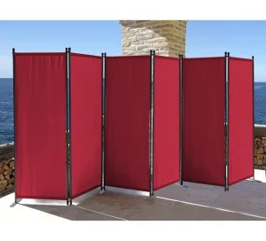 6 Piece Screen 340 X 165 Cm Fabric Room Divider Balcony Privacy Screen
