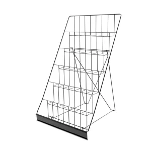 6-Tier Freestanding Open Metal Wire Magazine Display Rack for Brochures and Pamphlets