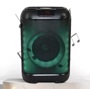 6.5-Inch Portable Powered Bluetooth Speaker with RGB Lights for Outdoor Use