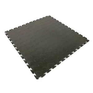 6.5 mm Heavy-Duty Interlocking PVC Vinyl Floor Tiles ESD Anti-Slip Mat for Workshop Garage Warehouse