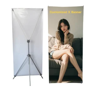 60*160cm 80*180cm Advertising Trade Show Metal Frame Floor X Banner Display Stand