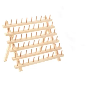 60 Spools Thread Holder Wooden Braiding Hair Rack Display Wall Mountable Braiding Stand