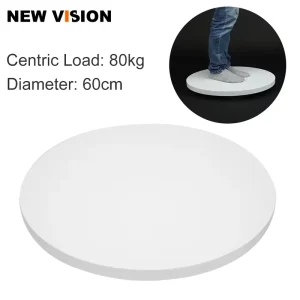 60 cm 80 kg Load 360 Degree 3D Rotating Display Stand, White, 110-220 V