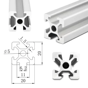 6000 Series 20x20mm Aluminum Extrusion Profile V Slot T Slot Industrial Anodizing Aluminum Frame Profiles CE Certified