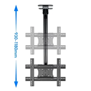 600X400mm VESA 930 1180mm Height Adjustable LED LCD TV Ceiling Mount Bracket for 32″ 75″ Flat Screen
