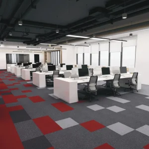 600×600 Non-Woven Plain Weave Red 3D Printed Polyester Exhibition Carpet Roll