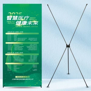 60x160cm and 80x180cm Iron Base Weatherproof Tripod X Banner Stand for Indoor and Outdoor Use