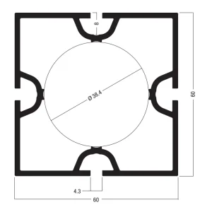 60x60MM Square Aluminum Profile M System for Exhibition Booth