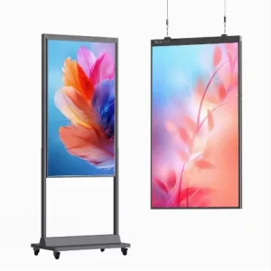65” 75” High Brightness Android Commercial Hanging Digital Signage Super Slim Lcd Advertising Display 3000 4000nits Monitor