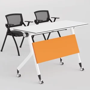 6ft Foldable Conference Table with Chairs and Wheels