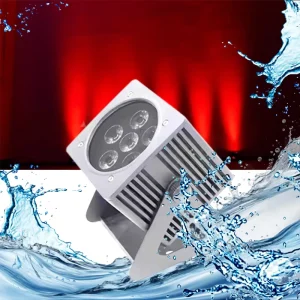 6x18W White Waterproof Battery-Powered Par Light with LED Beads for Weddings DJs and Bars