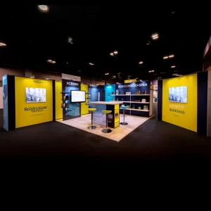 6×9 3×2 Modular Floor-Standing Aluminum Profile Exhibition Booth Panel with LED Backlit Display