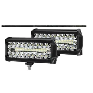 7-Inch Three-Row 400W Work Light Spotlight Strip for Off-Road Car Roof Front Bumper Accessories