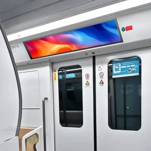 700 Nits Android Wi-Fi LCD Stretch Bar Display 12.1, 28.6, 37.1, or 56.6 Inch for Subway Advertising