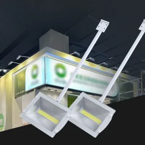 70W LED Exhibition Floodlight, Tri-Color, 6000K, AC220V, IP65 Waterproof, Long Arm