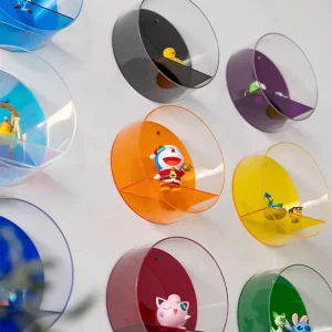 8-Inch Colorful Acrylic Wall-Mounted Doll and Blind Box Display Shelf