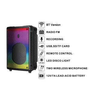 8-Inch Portable Bluetooth Speaker with LED Display for Outdoor Use