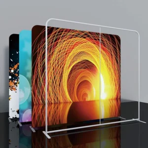 8 ft and 10 ft Custom Logo Trade Show Event Backdrop Stand with Tension Fabric Display