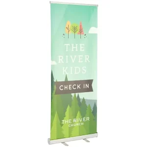 80*200cm Portable Adjustable Lightweight Steel Roll up Banner Stand with Printed Custom Graphic for Exhibition Use