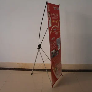 80 x 180 cm and 60 x 160 cm Height-Adjustable Waterproof Custom Logo Printed X-Type Banner Stand with Plastic and PVC Materials