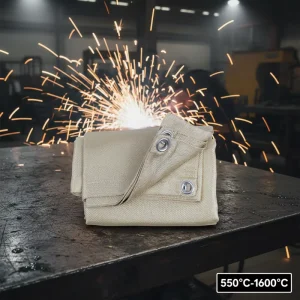 800°C Golden Fiberglass Welding Blanket 6FT x 4FT for Industrial Spark Protection